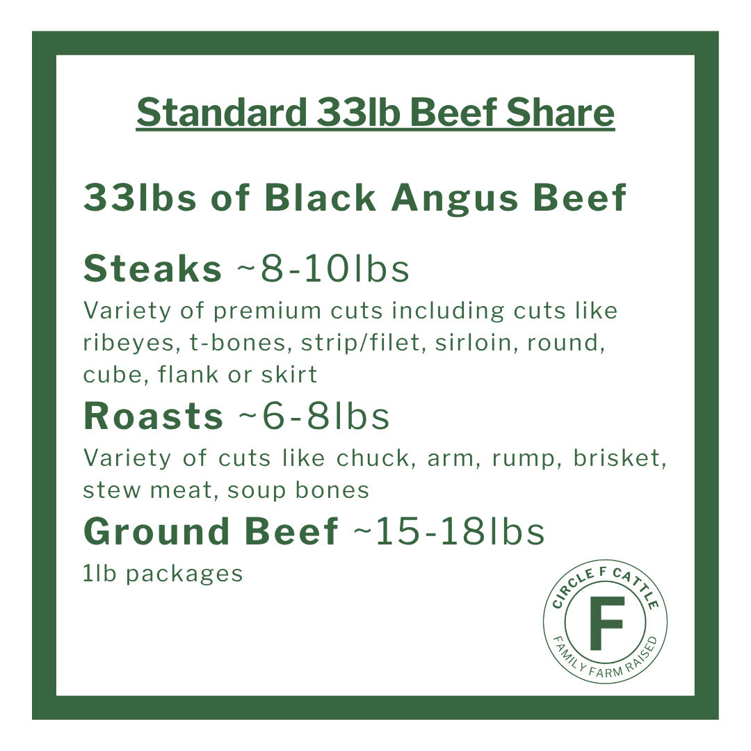 Circle F Beef Standard 33lb Beef Share